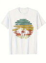 200gの綿のTシャツヴィンテージのヤシの木の日没、リゾート風です!旅行好き、おしゃれな人にはたまらない、街に出ても、リゾートで着ても、「リゾート気分」がいっぱいで、超癒されます。