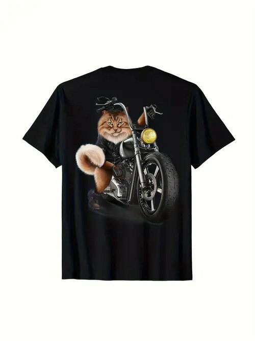 200gのコットンTシャツで猫がバイクに乗って、ハードコアギャップです!猫奴+机車党必携,出街,揚げ場着,..