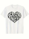 200gの純綿Tシャツの花のハート+「Grandma」、暖かい風です!おばあさん+家族は必ず必要で、贈り物をして、日常に着て、「親情の雰囲気」はいっぱい引いて、...