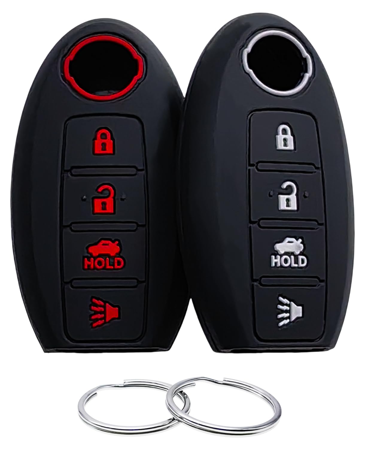 シリコーンゴムキーフォブカバー 2007-2019 日産 350Z 370Z アルティマ アルマダ GT-R マキシマ ムラー..