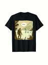 コットン200gのこのTシャツは、ブラックのTシャツに、湖のほとりで水のモンスターのような生き物に「Bruh」と声をかけるワイルドな男の、楽しくてミステリアスなヴィンテージ・スタイルのグラフィックが特徴。狩りとヴィンテージ・スタイルが好きな人に最適!