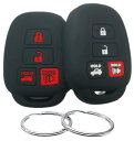 シリコンラバーキーフォブカバー 2009-2019 トヨタ サイオン FR-S tC アバロン カムリ カローラ iM ハイランダー RAV4 セコイア ヴェンザ ヤリス HYQ12BDM HYQ12BEL