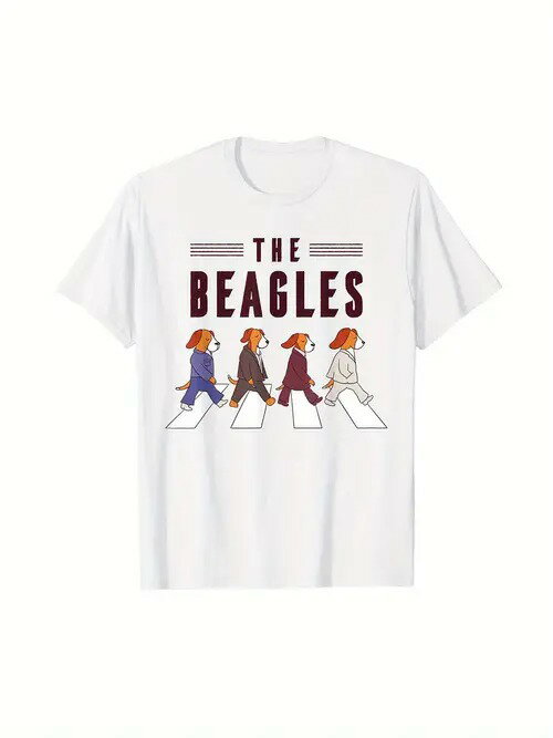 200gコットンTシャツ、ビートルズ・テリア犬白T、ミュージック・テリア！フェスに、ストリートに、「愛..