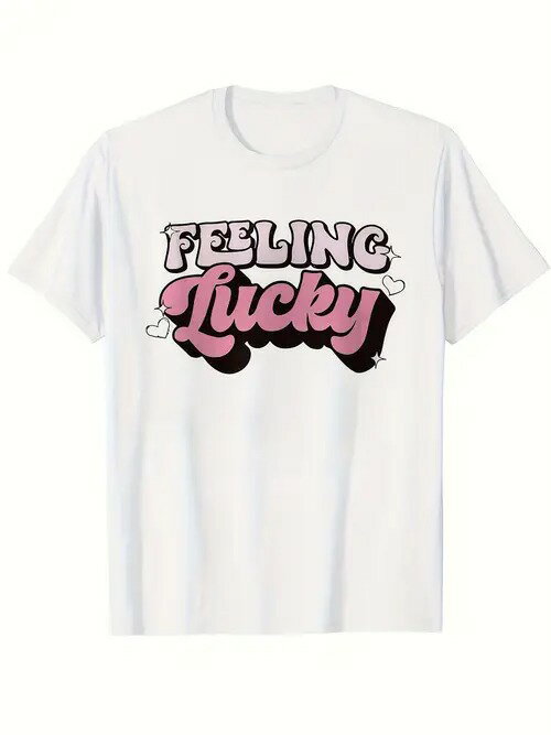 コットン200gのTシャツは、ピンクとパープルの配色＋ラッキースローガンがプリントされ、スイートでクールなデザイン！スウィートな女の子やラッキーな人にオススメで、外出時の活力にもなりそう。