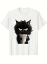 200gのコットンTシャツは、コーヒーカップを持った人間嫌いの猫がクールで癒し系!猫好き、コーヒー好きにはたまらない、コントラストが効いた普段着としても超おしゃれなTシャツです!