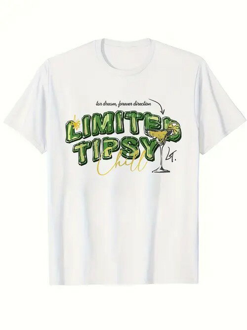 200gのコットンTシャツには、ゆるくて楽しいバーテンダーの雰囲気がプリントされている！ワイン好きに..