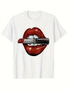 セクシーな赤い口紅がプリントされた、クールで軽快な200gmコットンTシャツ!ホットな女性やビューティー・ジャンキーのマスト・アイテム!