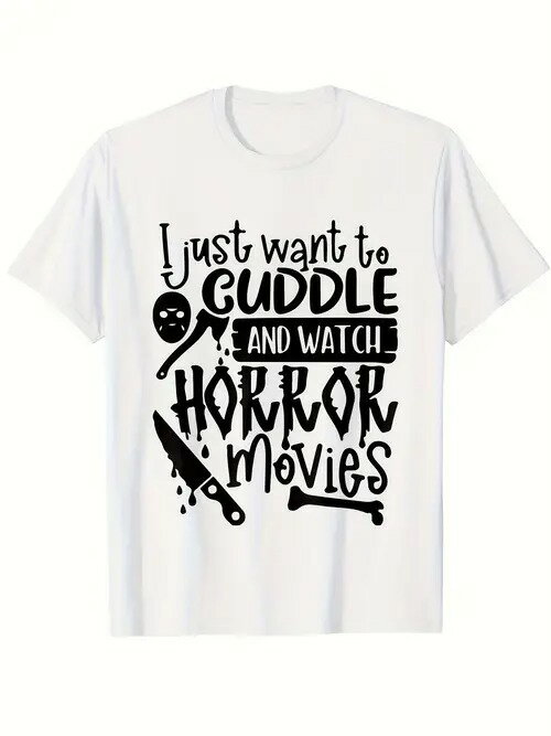 200グラム綿Tシャツダークプレイテリアスタイル！ホラーファンや夜更かしの必需品。 骸骨とナイフのコ..