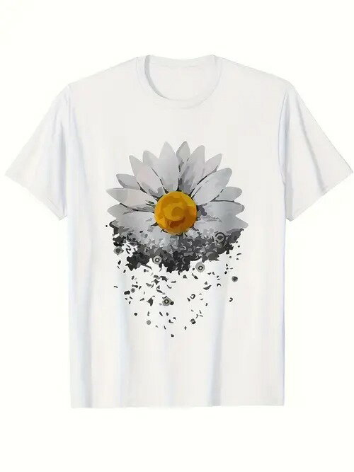 200グラム綿Tシャツインクデイジーグラデーション壊れた、文学的な葬式のスタイル！文学青年、自己治癒..