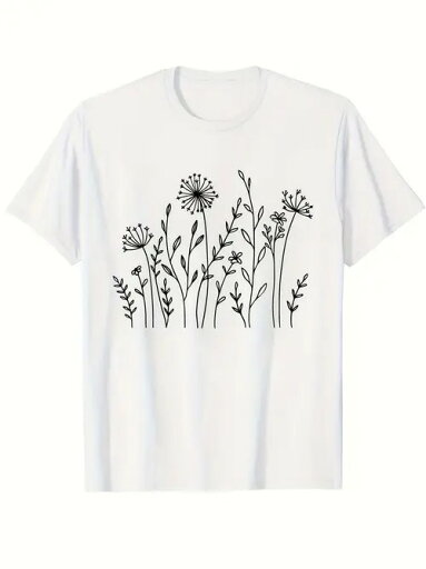200g純綿のTシャツ簡筆草花、文芸清新です!文芸派、おしゃれな人、日常着、街着、「ムードを癒す」使い勝手抜群です。 200g純綿のTシャツ簡筆草花、文芸清新です!文芸派、おしゃれな人、日常着、街着、「ムードを癒す」使い勝手抜群です。
