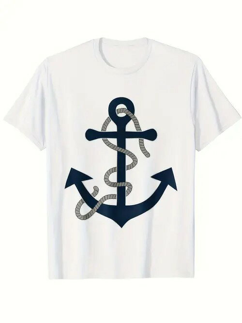 200gコットンTシャツアンカ&ロープ、マリンクールです!おしゃれな人、マリンファンは必須です、街に出..