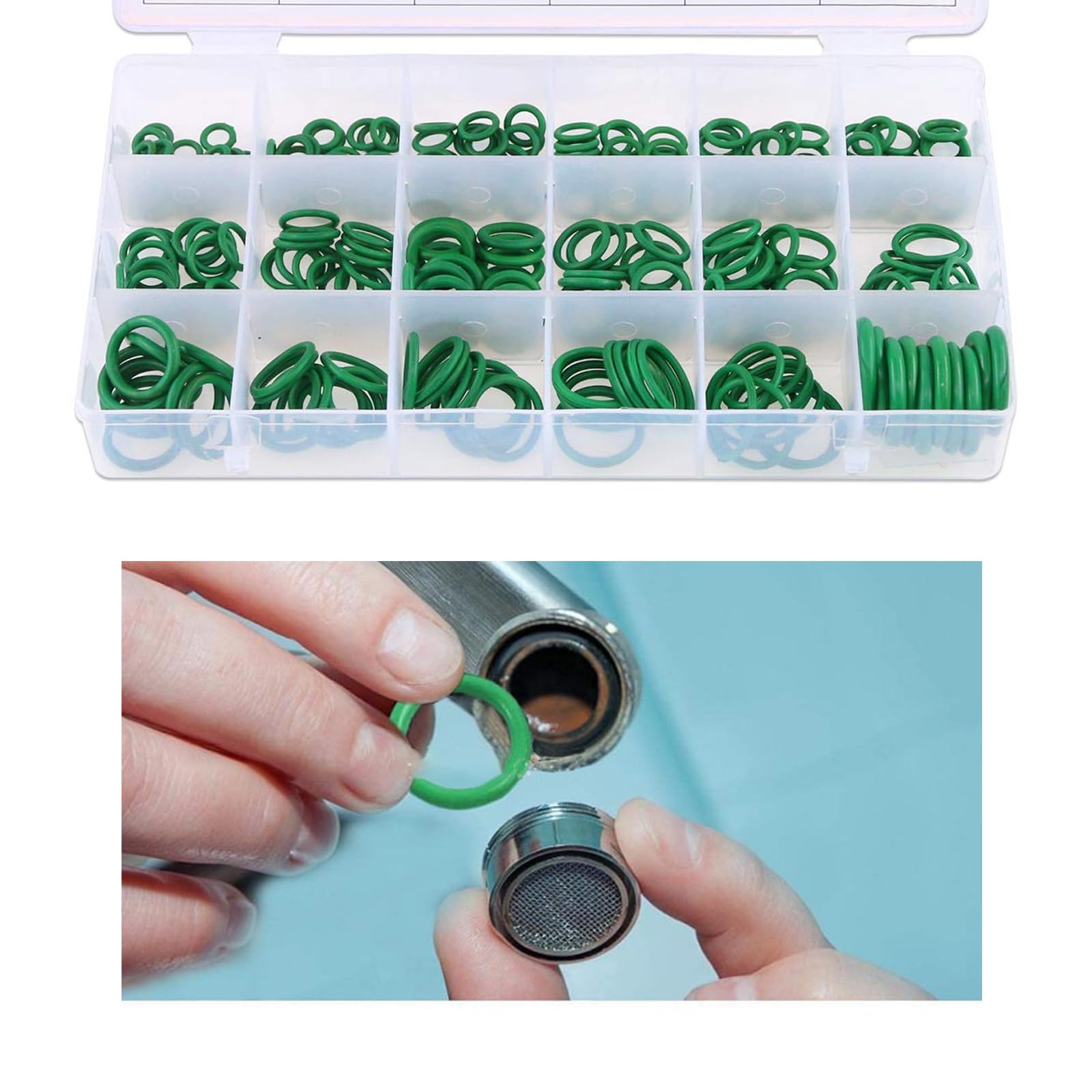 車用Oリング詰め合わせセット 270個 18サイズ 防水ゴム 自動車エアコンコンプレッサーガスケットワッシ..