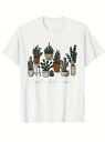 200gのコットンTシャツに手描きの鉢植えをプリントし、癒しとナチュラル感を演出!植物好き、アート好きにはたまらない一枚。普段着に超万能で、雰囲気も抜群!