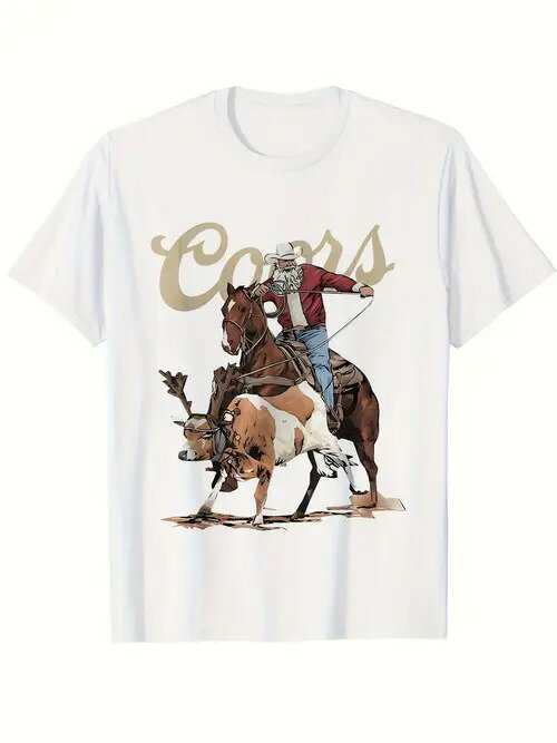 飼いならされたカウボーイ、ヴィンテージ、ワイルドがプリントされた200gコットンTシャツ!ウエスタン・ファン、アメリカーナ・ファンのマスト・アイテムで、普段着としても超スタイリッシュで、ノスタルジー感も抜群!