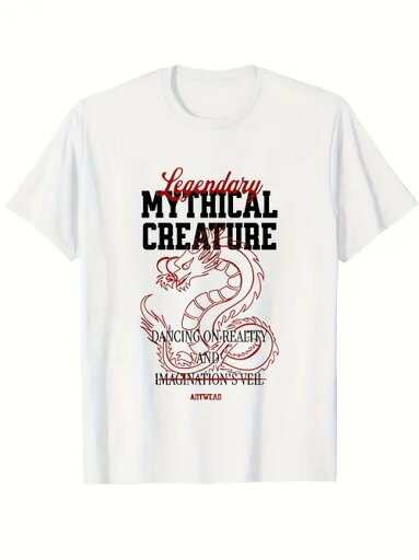 200gmのコットンTシャツには神話に登場するドラゴンがプリントされている!神話ファンやヒップスターファンのマストアイテムで、普段着としても超クールで、オリエンタルな香りが漂う! 200gmのコットンTシャツには神話に登場するドラゴンがプリントされている!神話ファンやヒップスターファンのマストアイテムで、普段着としても超クールで、オリエンタルな香りが漂う!
