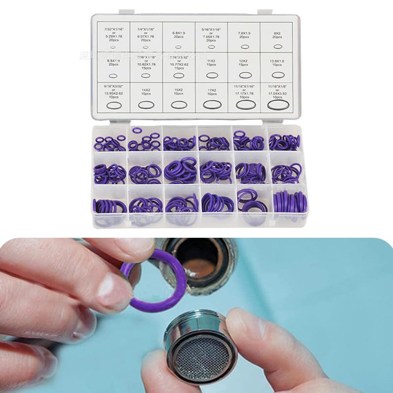 270個 車用Oリングゴムリングキット エアコンコンプレッサーシール 防水 耐摩耗性 交換 車 A/C修理 多..