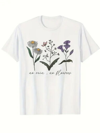 200gのコットンに手描きの花を描いた、癒しと文学のTシャツ!文学ファンのマスト・アイテムで、普段着としても着回しが効き、雰囲気も抜群! 200gのコットンに手描きの花を描いた、癒しと文学のTシャツ!文学ファンのマスト・アイテムで、普段着としても着回しが効き、雰囲気も抜群!