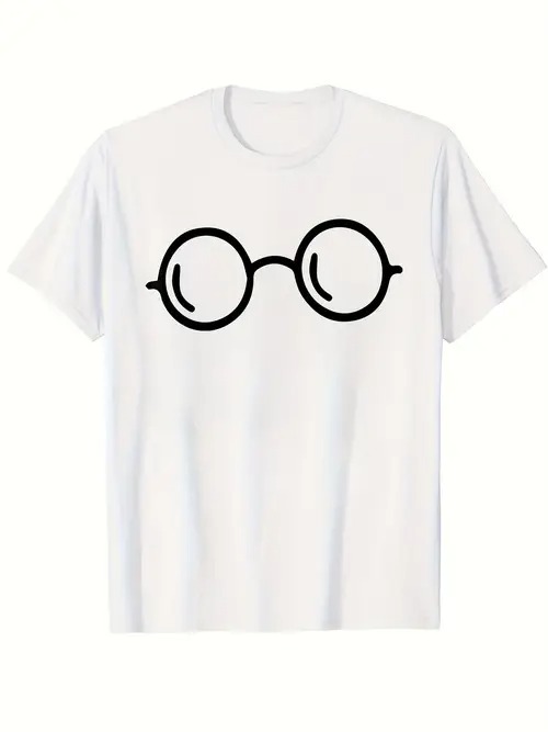 200gのコットン製Tシャツは、クラシックなラウンドフレームのメガネが特徴！ファンやミニマリストのマ..