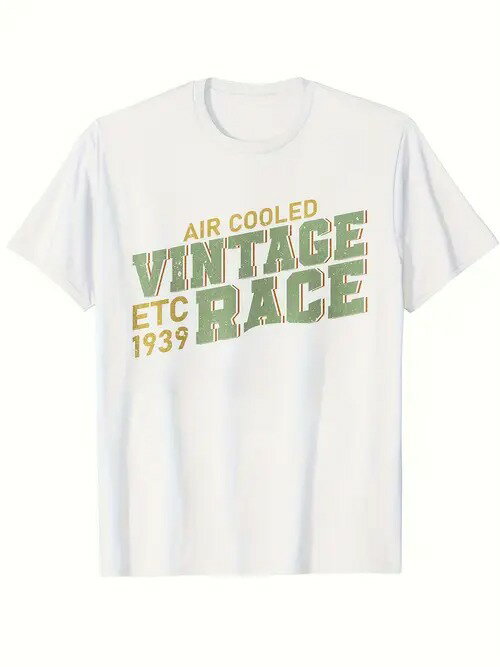 200gmのコットンTシャツにオールド・レーシングのロゴがプリントされ、ホットでノスタルジックな雰囲気..