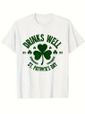 シャムロックがプリントされた、お祭りのような雰囲気の200gmコットンTシャツ!アイリッシュ・カルチャー・ファンやパーティー好きのマスト・アイテムで、普段着にも最適!