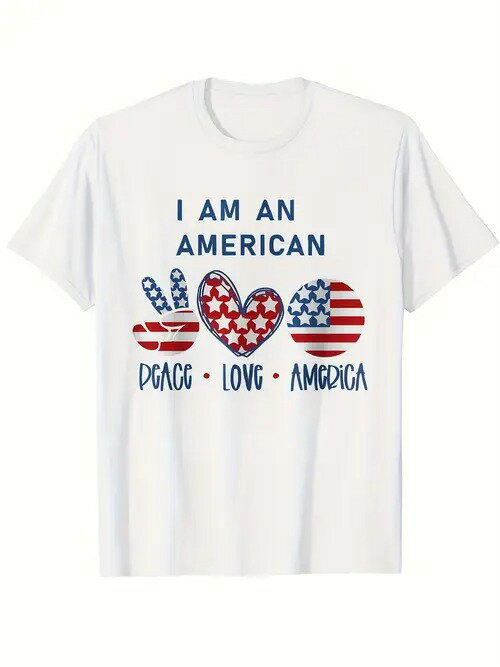 愛国的でトレンディな国旗マーク入り200gコットンTシャツ!アメリカン・カルチャーのファンやヒップスターの必需品で、普段着としても超スタイリッシュ!