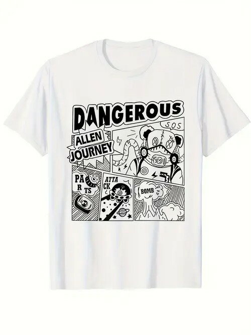 コットン200gのTシャツに白黒のコミックがプリントされ、楽しくハードコアな印象！ヒップスターや二次..