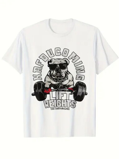 マッスルブルドッグがプリントされた、ハードコアで刺激的な200gコットンTシャツ!ジム通いにもヒップスターにもマストアイテム。普段着にもストリートスタイルにもぴったり! マッスルブルドッグがプリントされた、ハードコアで刺激的な200gコットンTシャツ!ジム通いにもヒップスターにもマストアイテム。普段着にもストリートスタイルにもぴったり!