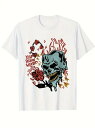 200グラムの綿のTシャツは、花、グロテスクなヒッピースタイルを持って頭蓋骨!ヒップスター、アート・パーティーのマストアイテム、スカル+花+炎、コントラストがキュートな爆発、ファッション・オタクがさっそくポーク!