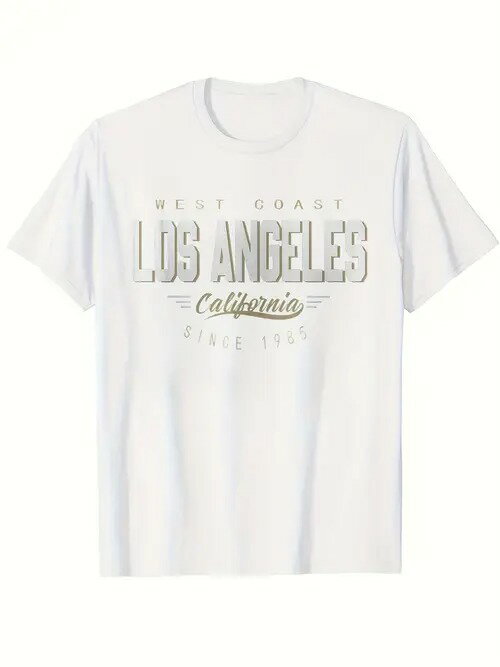200gコットンTシャツヴィンテージアーバンスタイル!カリフォルニア・ファンやヒップスターのマスト・アイテム。旅行や普段着に、クラシックな「都会の情緒」を身にまとい、テキスト・タイポグラフィーとノスタルジーがすべてを引き締める。