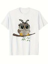 200グラム綿Tシャツかわいい楽しい漫画のスタイル、フクロウのフードを着て、まるで森のパートナー!キュートな女の子やヒップスターにはたまらない、癒し感たっぷりのイラストです!