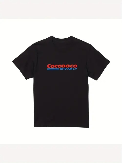 200g ブラック 半袖Tシャツ プリント・テキスト・スタイル シンプルでスタイリッシュ、トレンディな雰囲気。コットンで着心地がよく、通気性があり、ゆったりとしたフィット感。