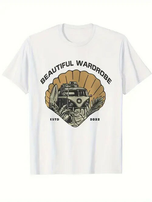 200gコットンTシャツヴィンテージ・トラベルスタイル！貝殻のサーフバス、「自由感 」を風景として着る