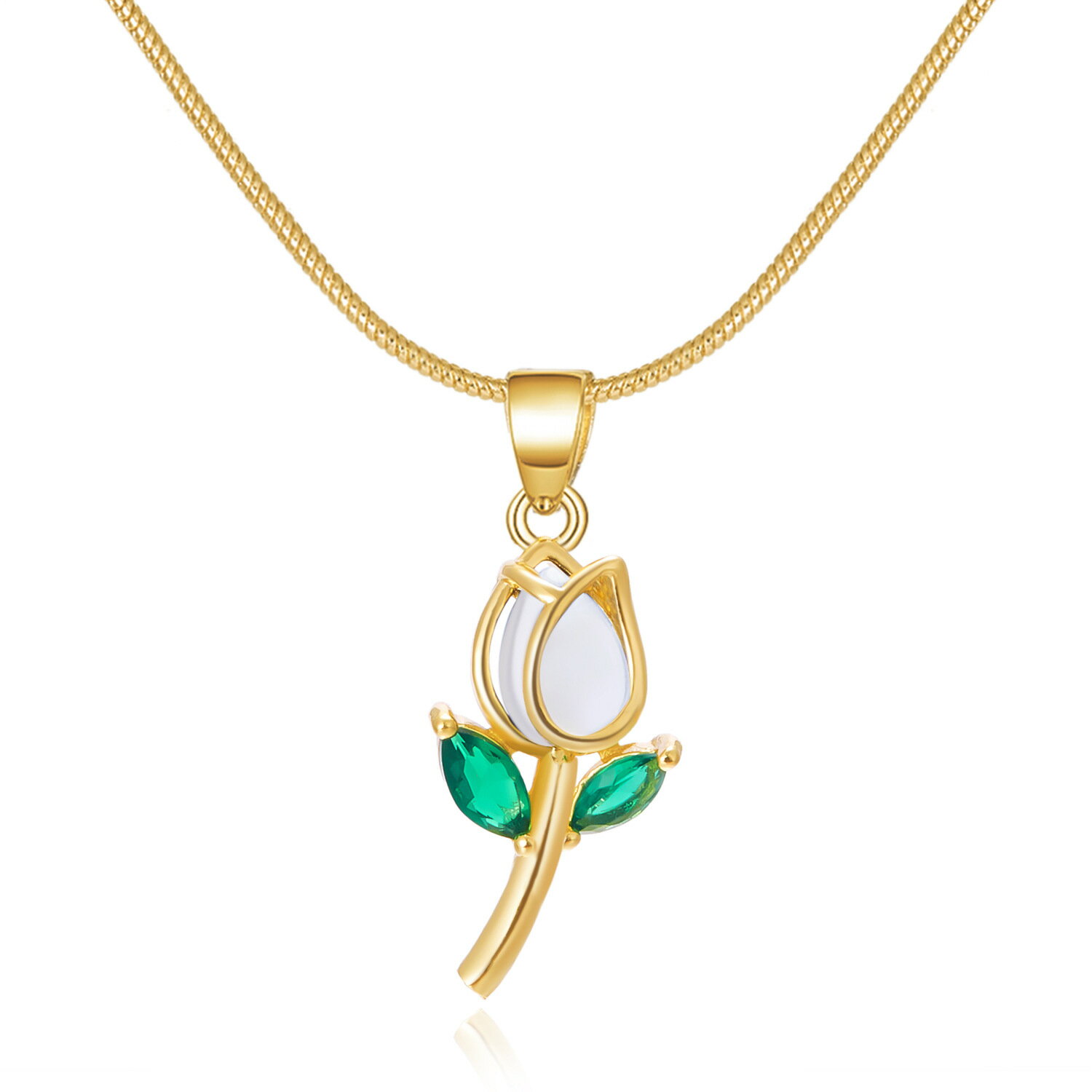 欧米のネックレス女性のコーディネート高級感ダイヤモンドをちりばめて甘い雰囲気チューリップの花の腕..