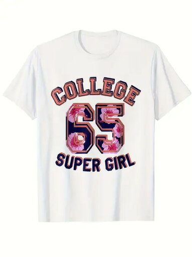 白い半袖のフロントにピンクとパープルのテキストとグラフィックがプリントされた200gコットンTシャツ。 全体的に若々しく活発なスタイル。 ルーズフィット・デイリーカジュアル・ユニセックス 白い半袖のフロントにピンクとパープルのテキストとグラフィックがプリントされた200gコットンTシャツ。 全体的に若々しく活発なスタイル。 ルーズフィット・デイリーカジュアル・ユニセックス