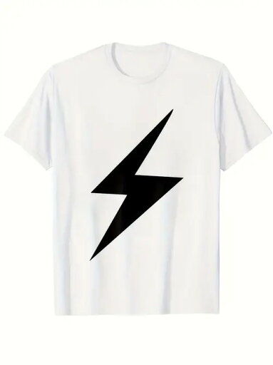 フロント中央に稲妻をかたどったブラックのグラフィックがプリントされた200gのコットン製Tシャツ。 フロント中央に稲妻をかたどったブラックのグラフィックがプリントされた200gのコットン製Tシャツ。