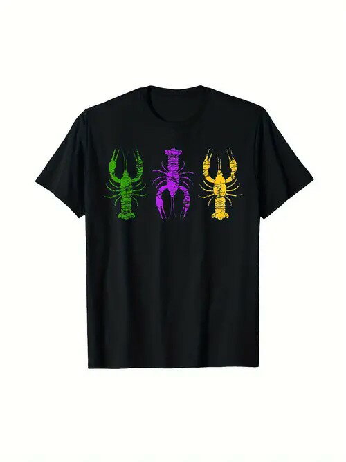 200gのコットン製Tシャツは、鮮やかなブラックのTシャツに、色違いの3匹のロブスターが整然と並んだ柄が特徴。このTシャツは、シーフードが大好きで、スタイルと個性を求める人にぴったり。夏の間、ビーチやパーティに行くときに着れば、注目の的となるだろう。