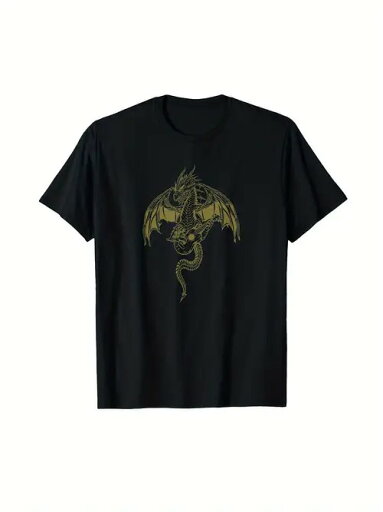 200gのコットンTシャツは、ブラックのTシャツに、ファンタジーカラーで圧倒的なゴールドの飛竜がデザインされている。ファンタジーなスタイルが好きな方、個性を追求したい方にお勧めのTシャツです。 200gのコットンTシャツは、ブラックのTシャツに、ファンタジーカラーで圧倒的なゴールドの飛竜がデザインされている。ファンタジーなスタイルが好きな方、個性を追求したい方にお勧めのTシャツです。