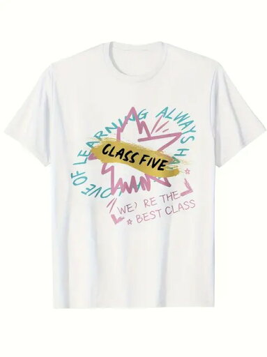 200グラム綿Tシャツ青少年キャンパススタイル!カラフルなスローガンは、排他的なクラスの5つの若々しい思い出、一体感がいっぱいに引っ張る! 200グラム綿Tシャツ青少年キャンパススタイル!カラフルなスローガンは、排他的なクラスの5つの若々しい思い出、一体感がいっぱいに引っ張る!