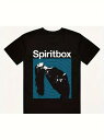 200gのブラック半袖Tシャツには、カナダのメタルコアバンドの名前がデザインされています。下部には青い波紋を背景に長髪の人物が描かれ、ロックやヘビーメタル音楽のトレンド感溢れるスタイルとなっている。ピュア・コットン製で、着心地がよく、通気性に優れている。