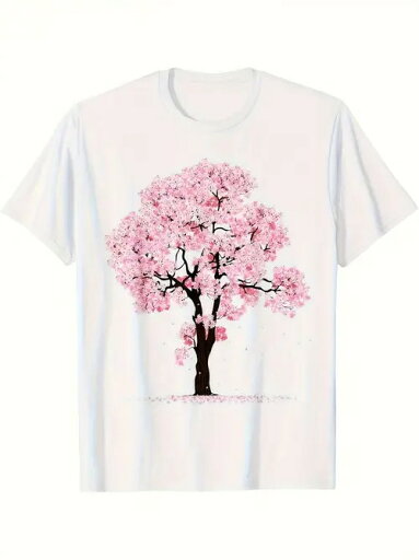 咲き誇る桜の木をモチーフにした200gホワイト半袖Tシャツ。桜は日本文化における美、はかなさ、再生を象徴し、春の訪れを連想させる。素材はコットンで、着心地がよく、通気性がよく、ゆったりとした着心地は毎日のレジャーに適している。 咲き誇る桜の木をモチーフにした200gホワイト半袖Tシャツ。桜は日本文化における美、はかなさ、再生を象徴し、春の訪れを連想させる。素材はコットンで、着心地がよく、通気性がよく、ゆったりとした着心地は毎日のレジャーに適している。