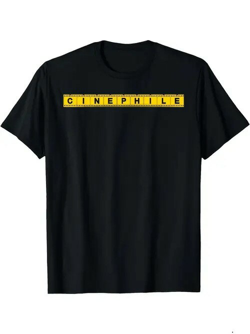 200gの黒Tシャツに黄色い映画風の文字がプリントされ、映画文化に関連するスタイルで、映画を愛し、映画ファンとしてのアイデンティティを示したい人に適している。