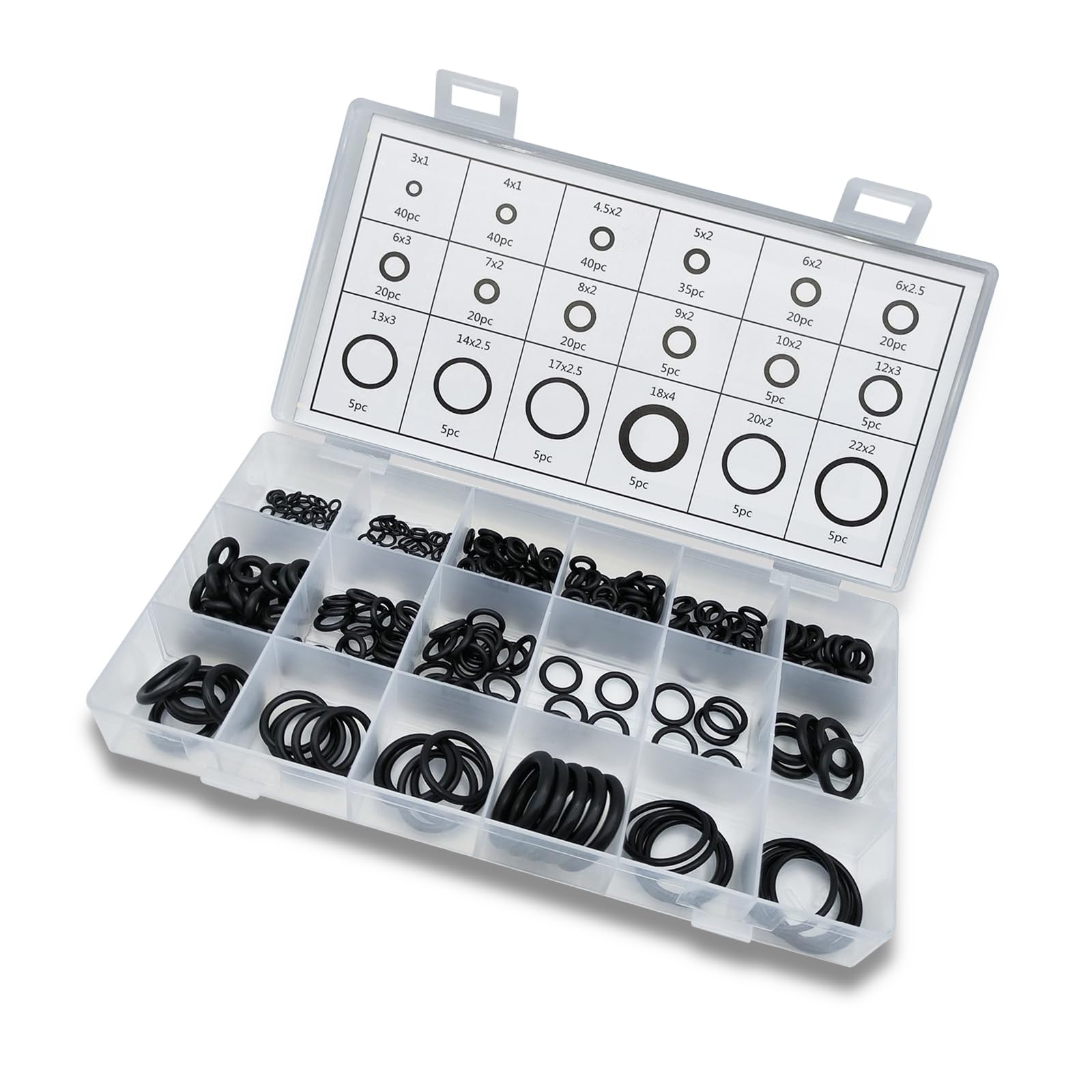 Pack-300 自動車用Oリングガスケット詰め合わせキット 高温耐性ゴム空調コンプレッサーポートリング 18..