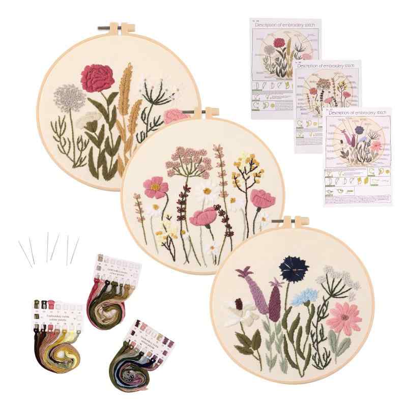 ALLMIRA 刺繍キット 初心者 セット ししゅうキット 刺しゅう クロスステッチ 手作り DIY刺繍工具 刺繍 ..