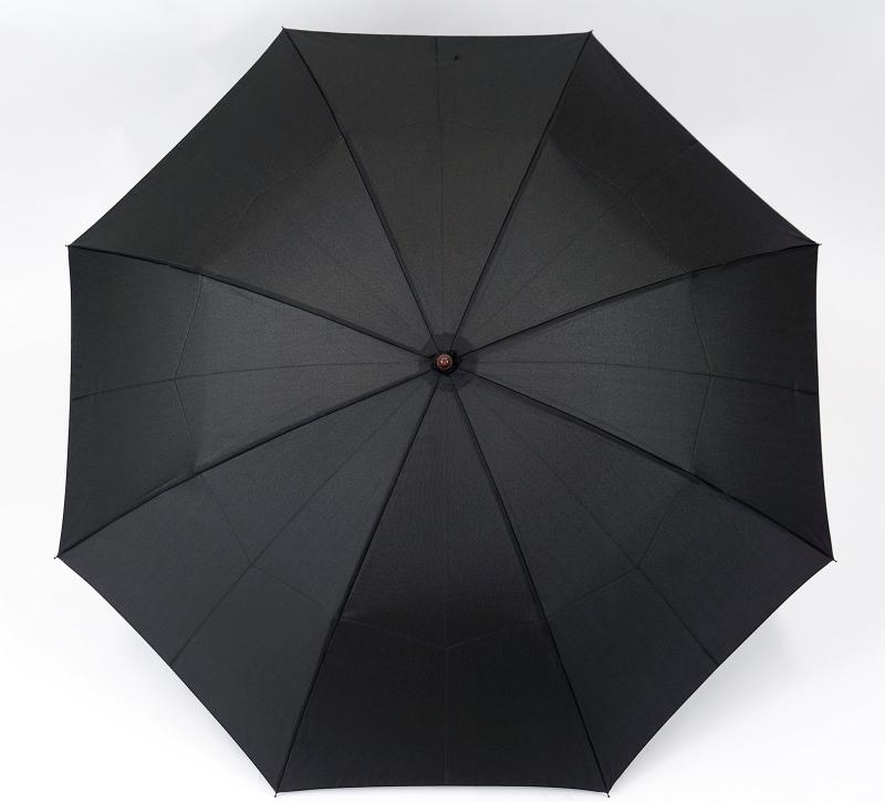 小宮商店 2段式 折りたたみ傘 2つ折り 二段折り 丈夫なグラスファイバー 超撥水 テフロン 60cm(黒)(3)