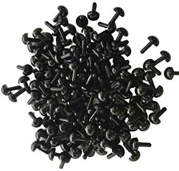 約6mm プラスチックアイ さし目 黒 100個 ぬいぐるみ・人形の目 ドールメイキング ハンドメイド材料 Na..