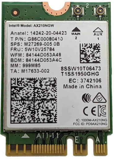 Intel Wireless AX210NGW (GIG+, AX200後継) 【バルクキット簡易包装】Wi-Fi 6E Bluetooth 5.2 インテル ワイヤレスカード WLAN Intel Wireless AX210NGW (GIG+, AX200後継) 【バルクキット簡易包装】Wi-Fi 6E Bluetooth 5.2 インテル ワイヤレスカード WLAN