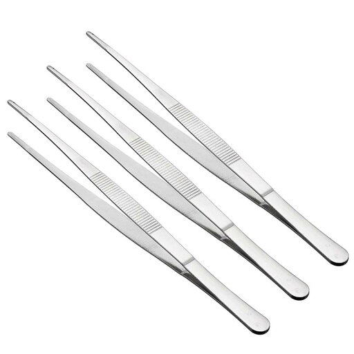 CoCud ピンセット 250mmの長さ ステンレス製の直線鈍い鋸歯付きピンセット - (用途:機械装置の製品修理に適用) 3個セット CoCud ピンセット 250mmの長さ ステンレス製の直線鈍い鋸歯付きピンセット - (用途:機械装置の製品修理に適用) 3個セット