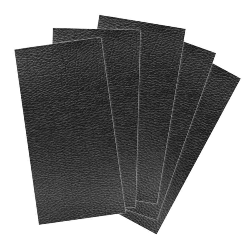 レザー補修シート 5枚セット 20*10cm 合皮補修シート シールタイプ レザー シール 貼る 補修テープ ソファー/財布/バッグ修理用 ブラック