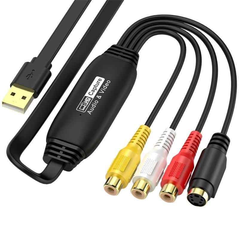 USB2.0 ビデオキャプチャー 1920×1080p 1080P対応 ビデオ/VHS 8mm DVD ダビング パソコン取り込み ビデオキャプチャー キャプチャーボード Windows XP/7/8/8.1/10/11、MAC 対応