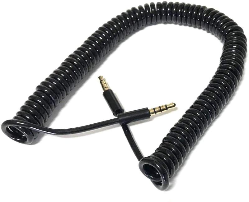 Access 【30から100cm コイル型】4極 3.5mm AUXオーディオケーブル オスオス 金メッキ コイルケーブル 1.0M M84